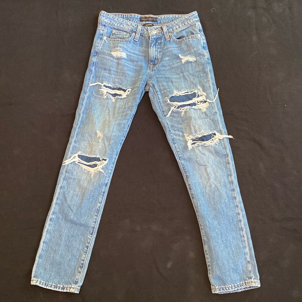 Aeropostale Women’s Distressed Hi Waist Boyfriend Fit Jeans Size 00R